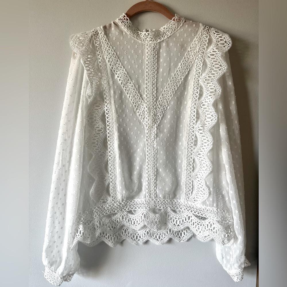 Sheer long sleeve detail top M by Endless Rose